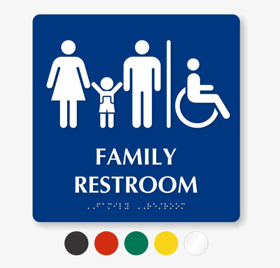 Family Restroom Signs Zoom - Black And White People Bathroom, Transparent Clipart