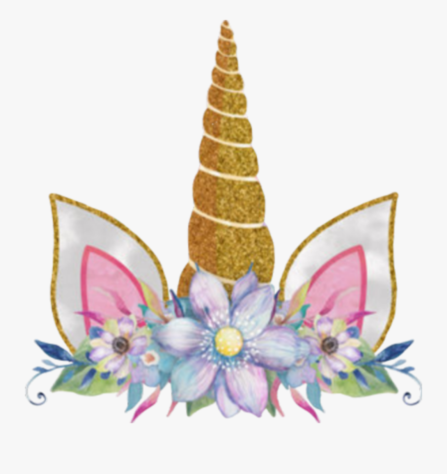 #unicorn #horn #flowers - Unicorn Horn With Flowers Png, Transparent Clipart