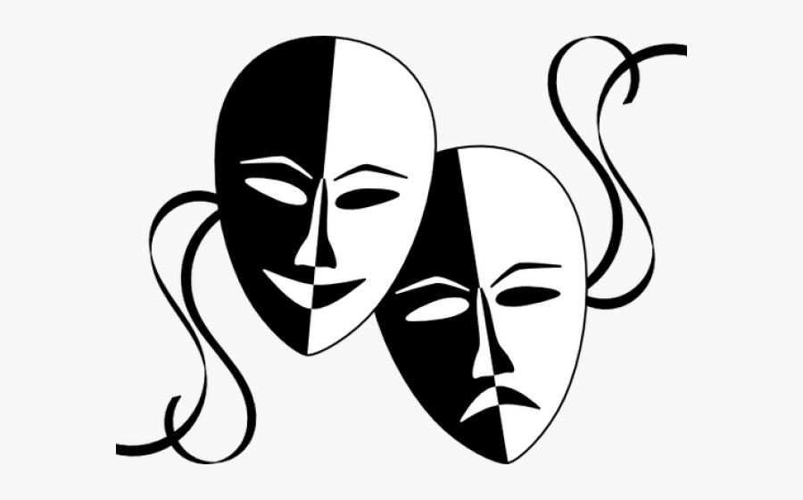 Transparent Mask Clipart Black And White - Drama Black And White, Transparent Clipart