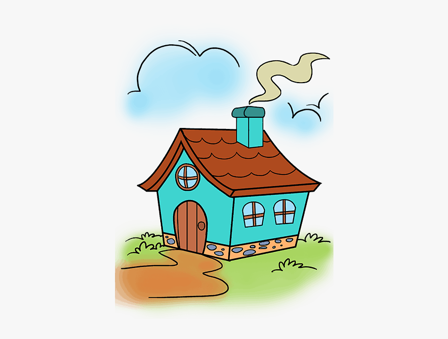 Clip Art Collection Of Free Cottage - Cute Cartoon House Drawing, Transparent Clipart
