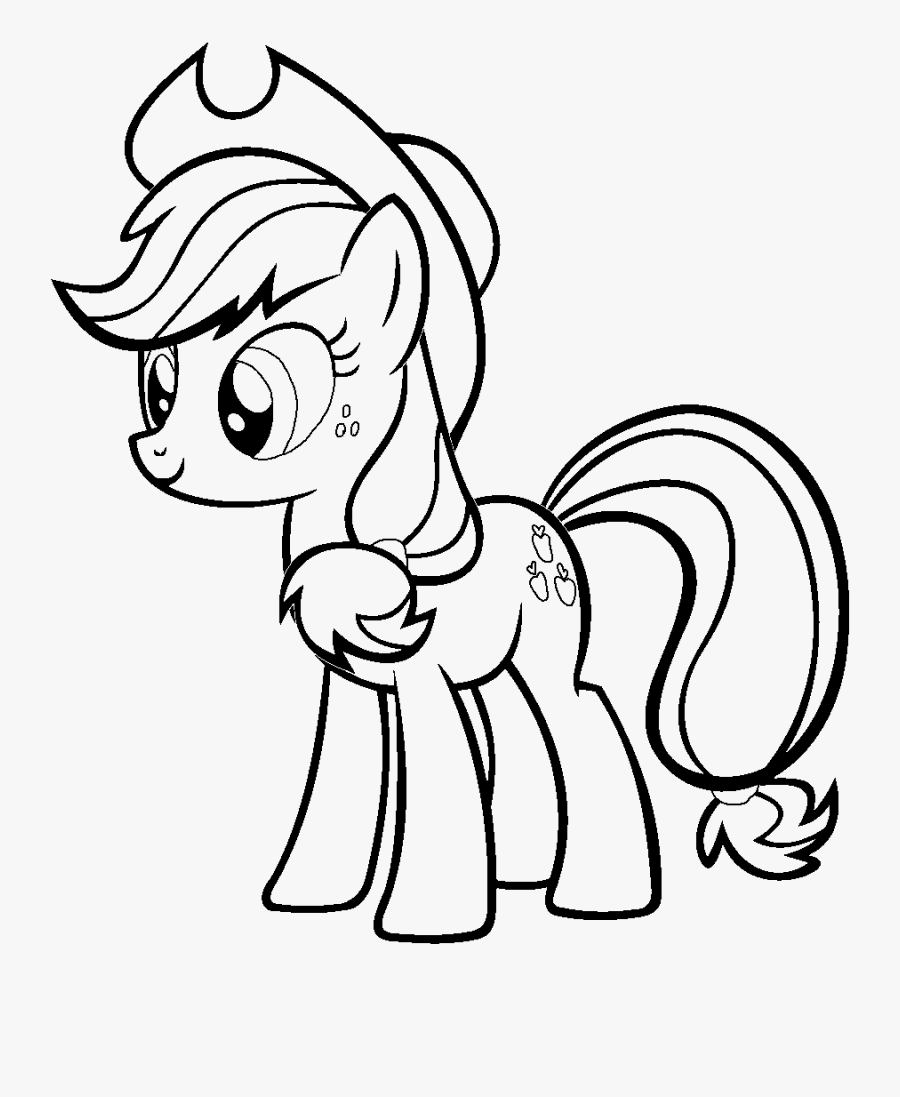 Book Clipart Pony Coloring - Apple Jack My Little Pony Coloring Page, Transparent Clipart