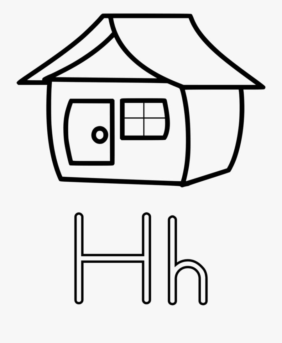Line Art,angle,area - House Cartoon Black And White Png, Transparent Clipart