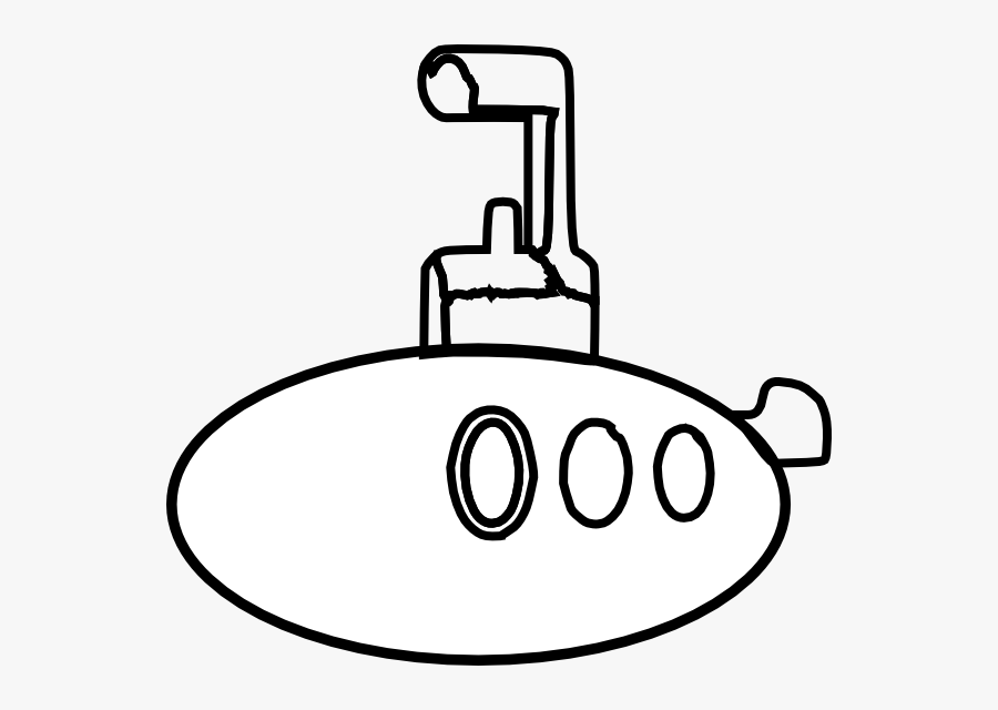 Submarine Black And White, Transparent Clipart