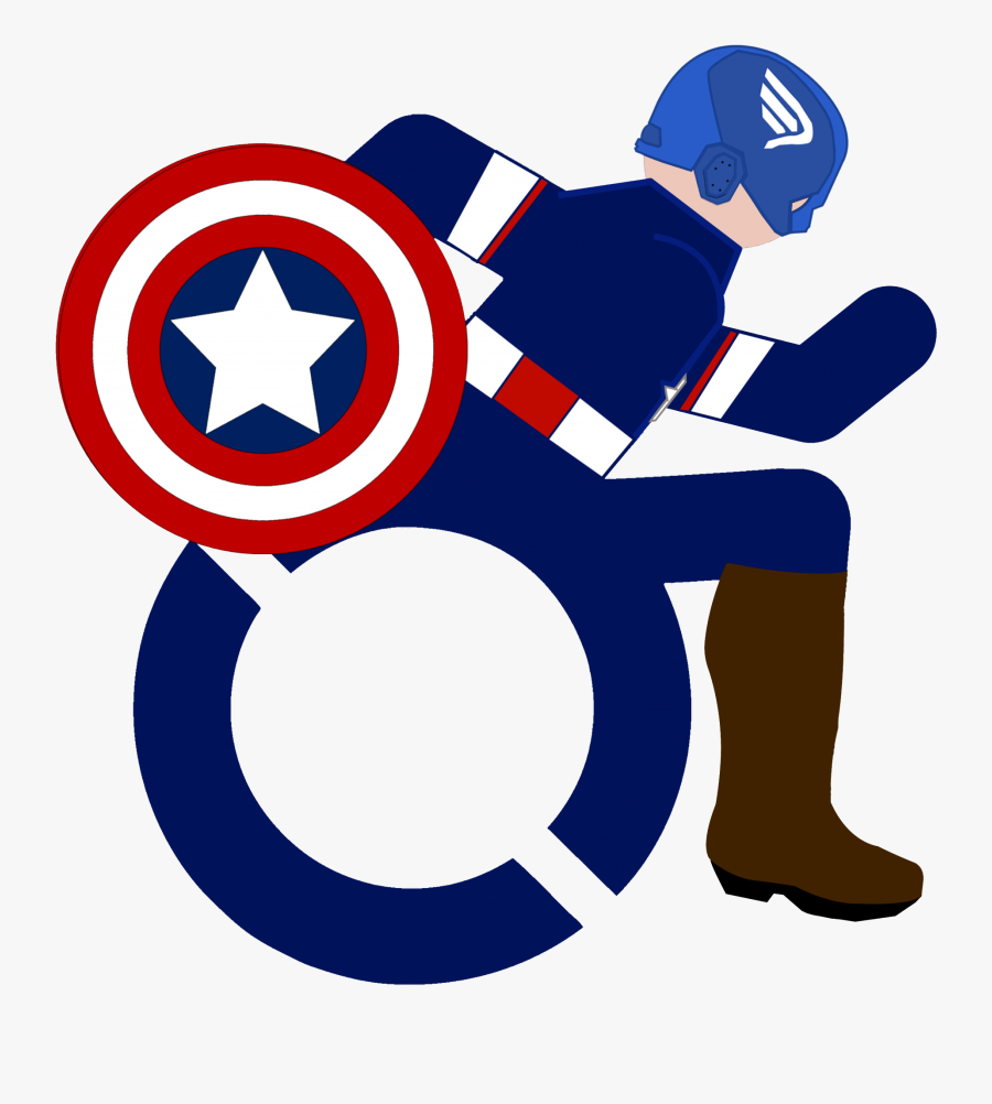 Disabled Captain America New - Captain America Free Template, Transparent Clipart