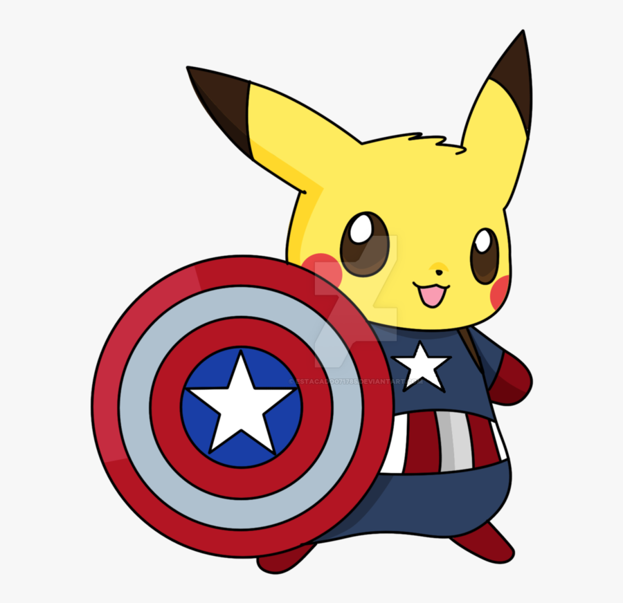 Captain America Clipart Team Captain - Pokemon Captain America Pikachu, Transparent Clipart