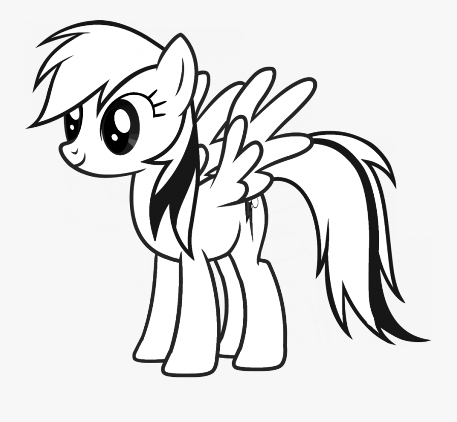 My Little Pony Clipart Coloring Page, Printable My - Colouring Book Rainbow Dash, Transparent Clipart