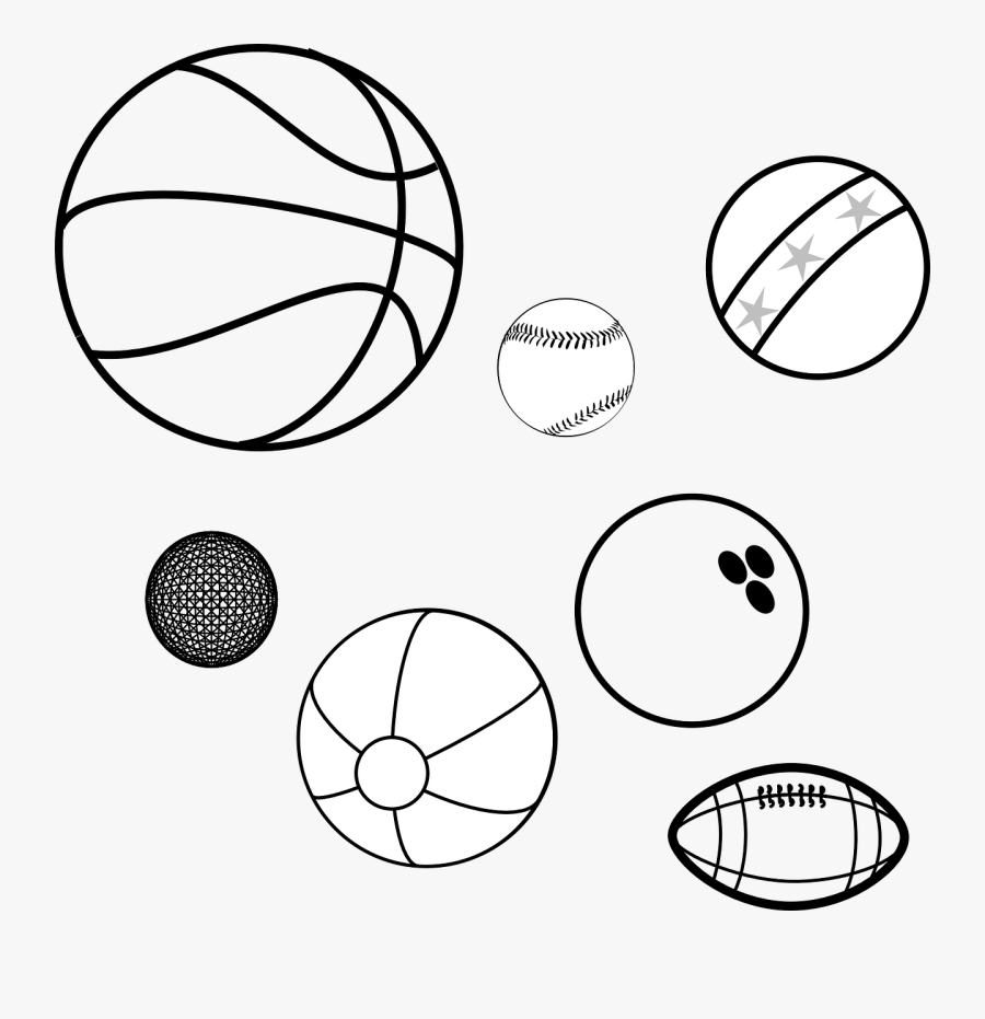 Coloring Book Balls Clip Art At Clker - Basketball Png Black And White, Transparent Clipart