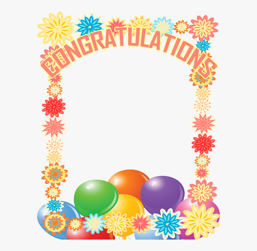 Transparent Congratulations Clipart - Colorful Flower Paper Border, Transparent Clipart