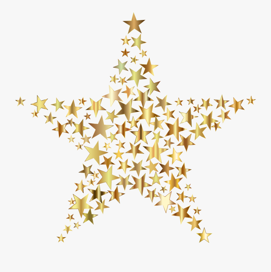 Star Gold Clip Art - Gold Stars No Background, Transparent Clipart
