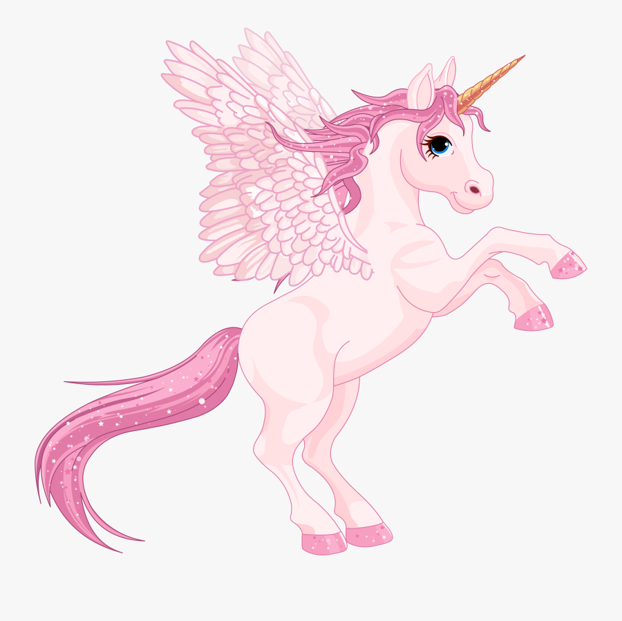Horn Clipart Cute Baby - Pink Unicorn With Wings, Transparent Clipart