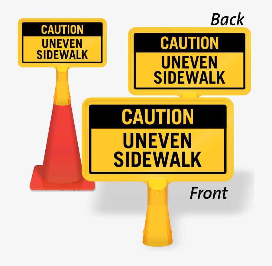 Uneven Sidewalk Sign - Caution Sign Icy Conditions, Transparent Clipart