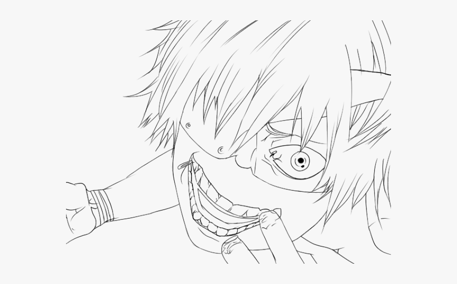 Tokyo Ghoul Clipart Coloring Page - Dessin Tokyo Ghoul A Imprimer, Transparent Clipart