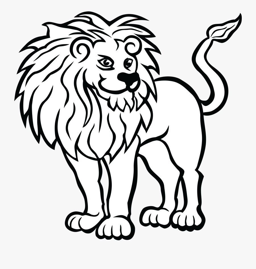 Clip Art Of Lion Black And White, Transparent Clipart