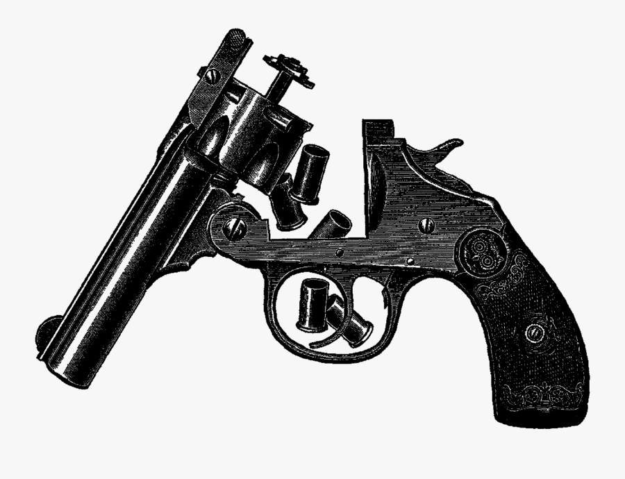 Jpg Freeuse Pistol Clipart Vintage - Firearm, Transparent Clipart