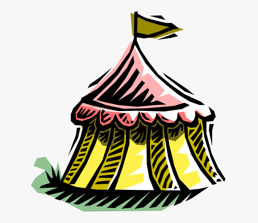 Vector Illustration Of Medieval Military Tent - Carnival, Transparent Clipart