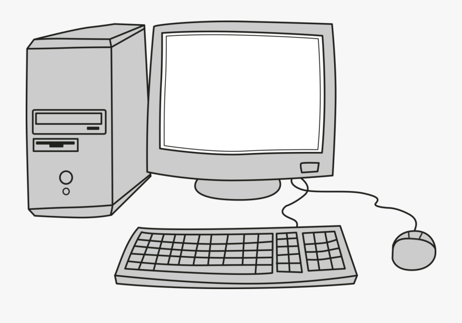 Desktop Computer - Personal Computer Clipart Black And White, Transparent Clipart