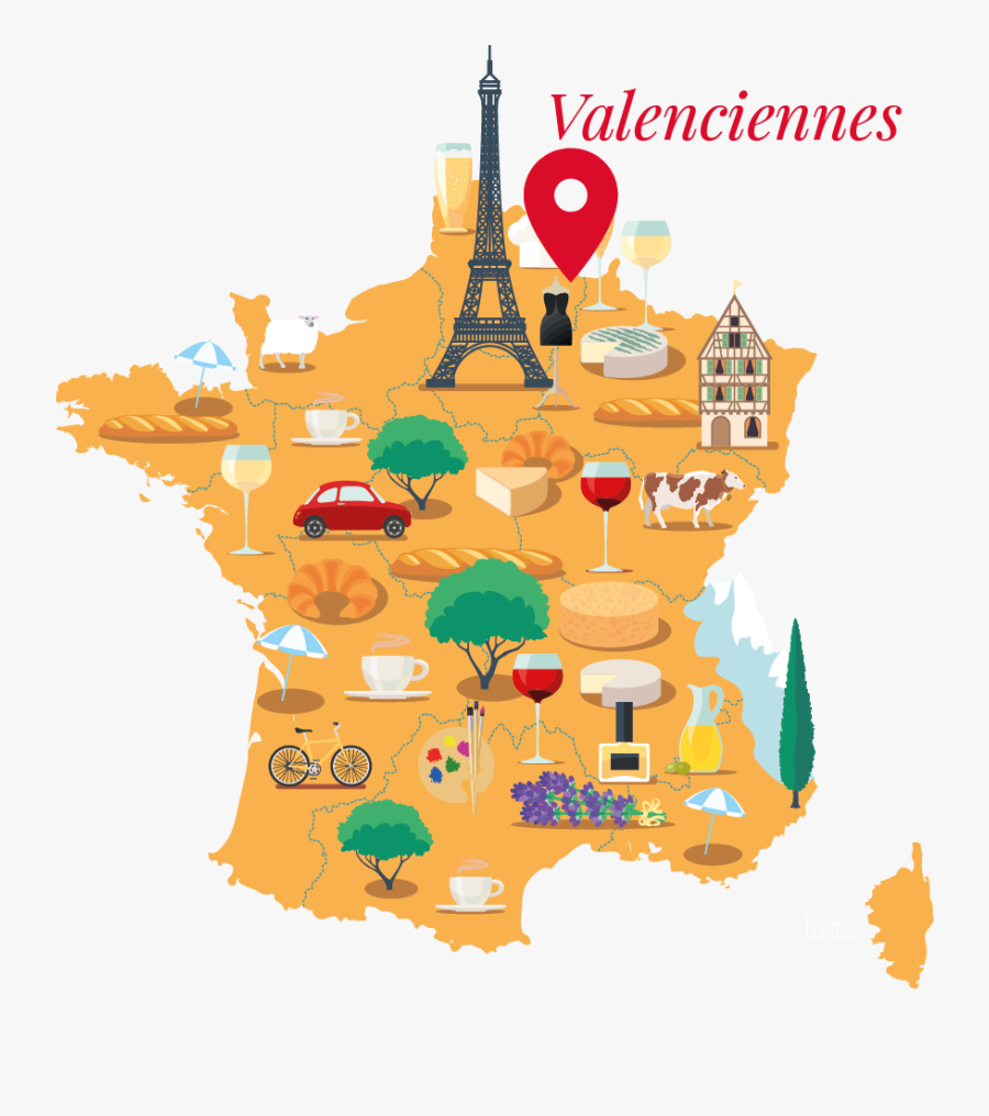 France Map With Paris Illustration, Transparent Clipart