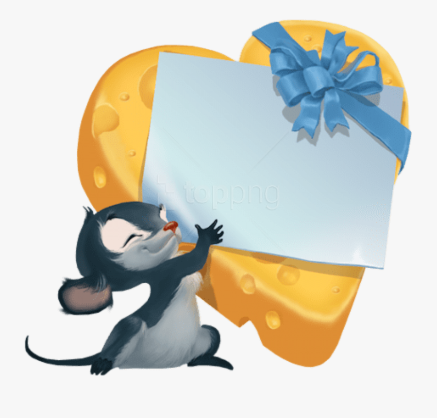 Transparent Cheese Clipart - Mouse With Gift Clipart, Transparent Clipart
