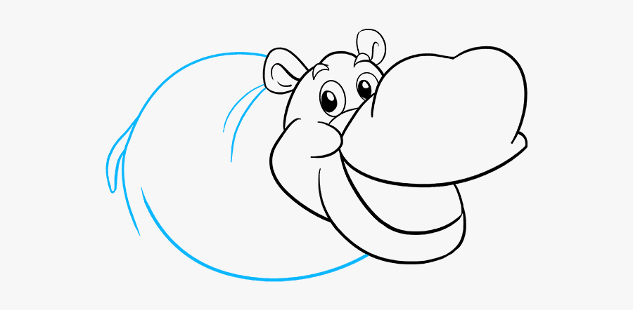 How To Draw Hippo - Sketch Of A Hippo, Transparent Clipart