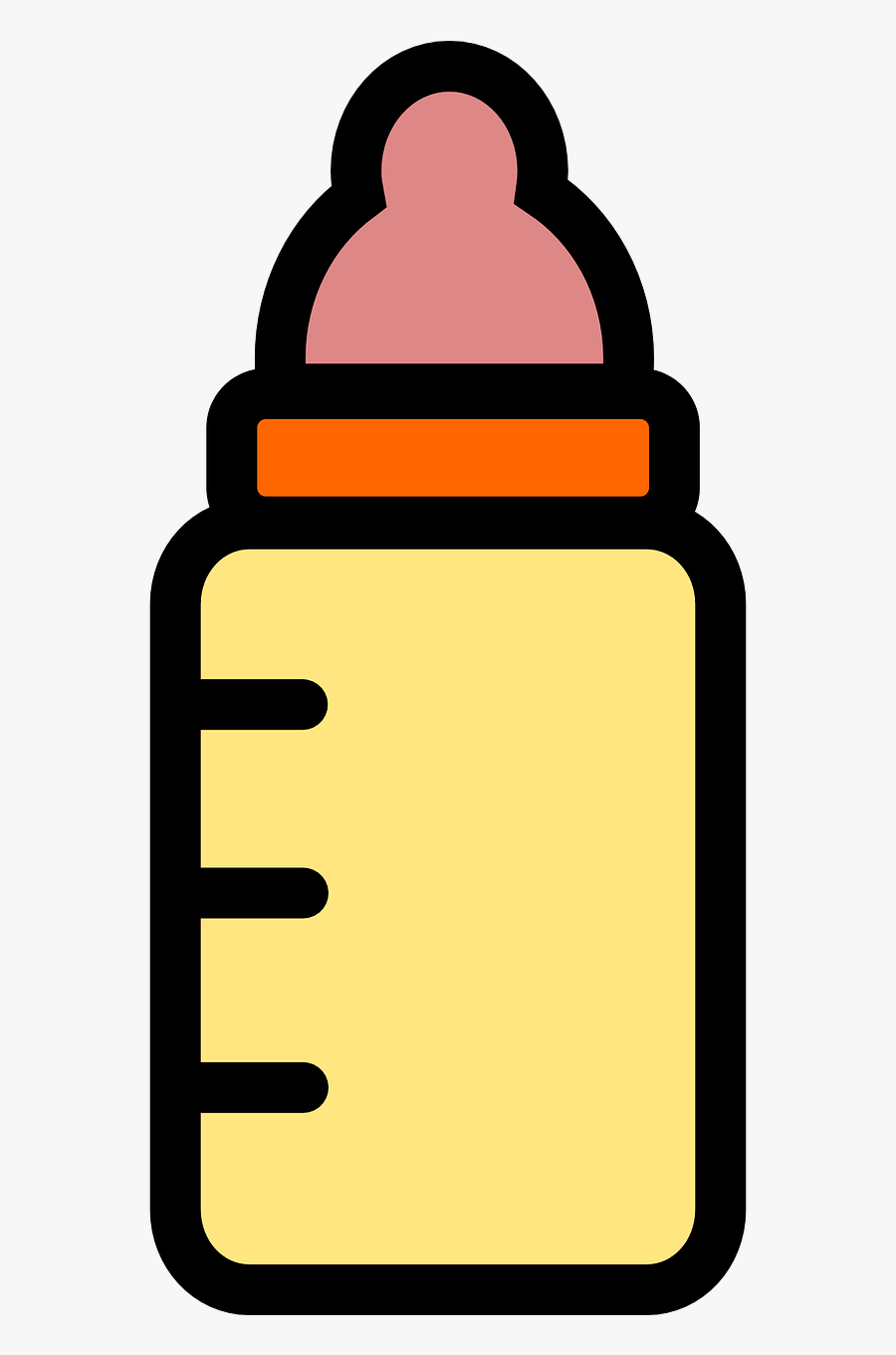 Transparent Baby Vector Png - Baby Bottle Drawing Easy, Transparent Clipart