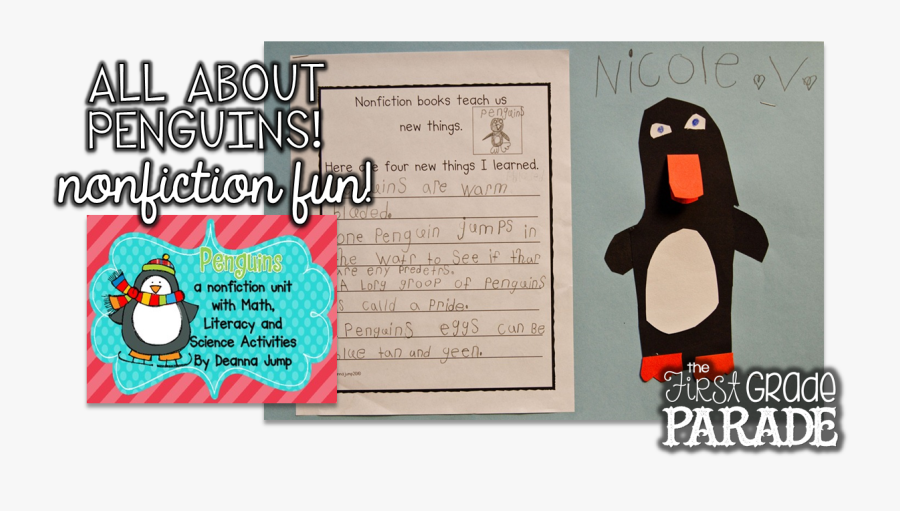 Penguin Literacy Cliparts - Walrus First Grade Writing, Transparent Clipart