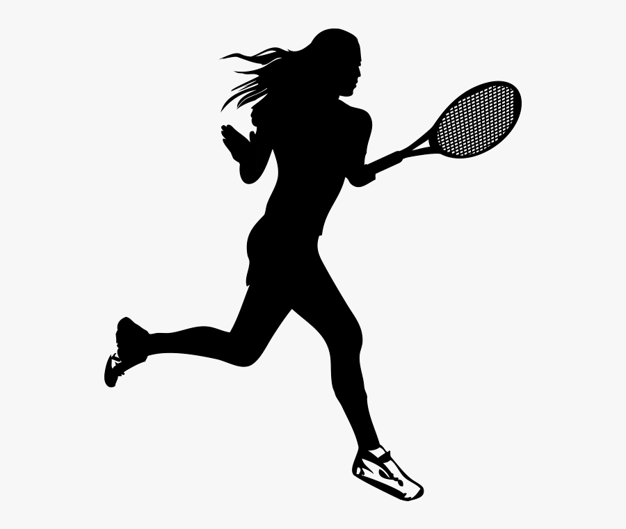 Tennis Player Tennis Centre Sport - Women Running Silhouette, Transparent Clipart