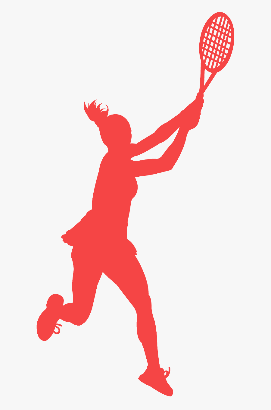 Female Tennis Player Silhouette, Transparent Clipart