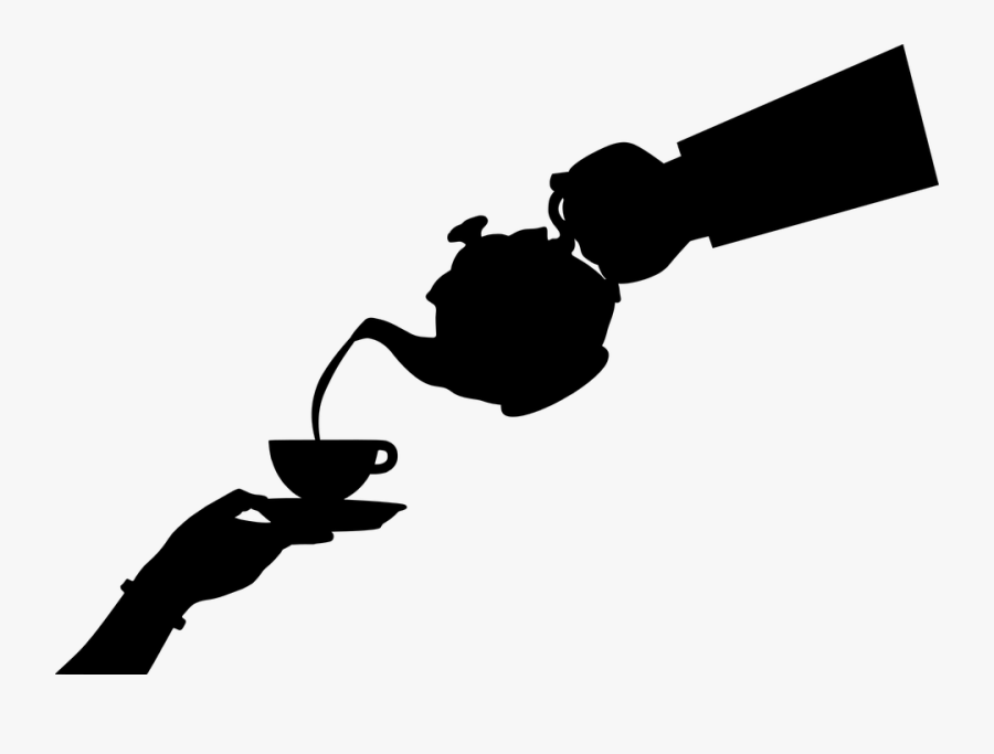 Teapot, Tea, Pouring, Silhouette, Hand, Hot, Boiling - Pouring Tea Art, Transparent Clipart