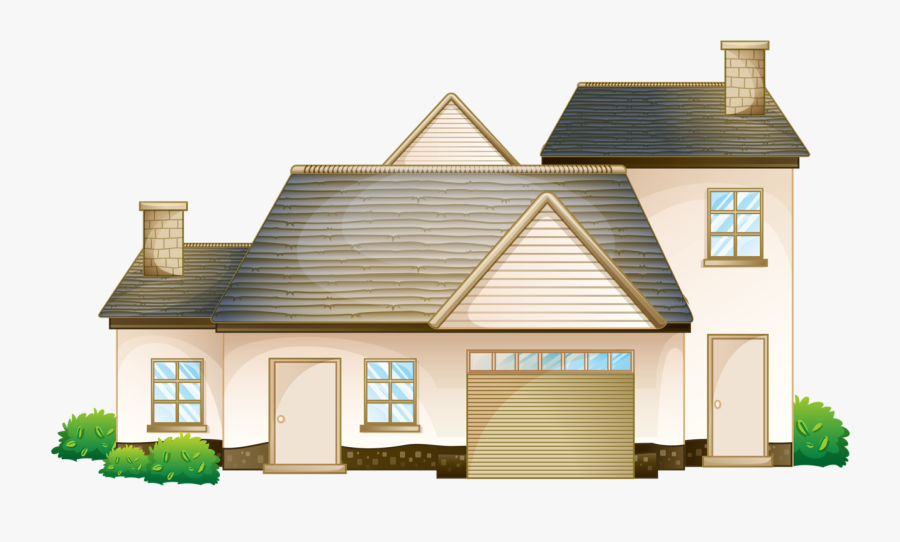 Front View Of Houses Simple, Transparent Clipart