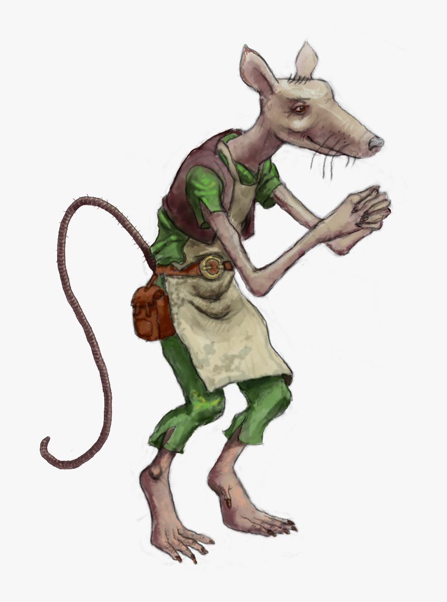 Clip Art Fantasy Shopkeeper - Rat People, Transparent Clipart