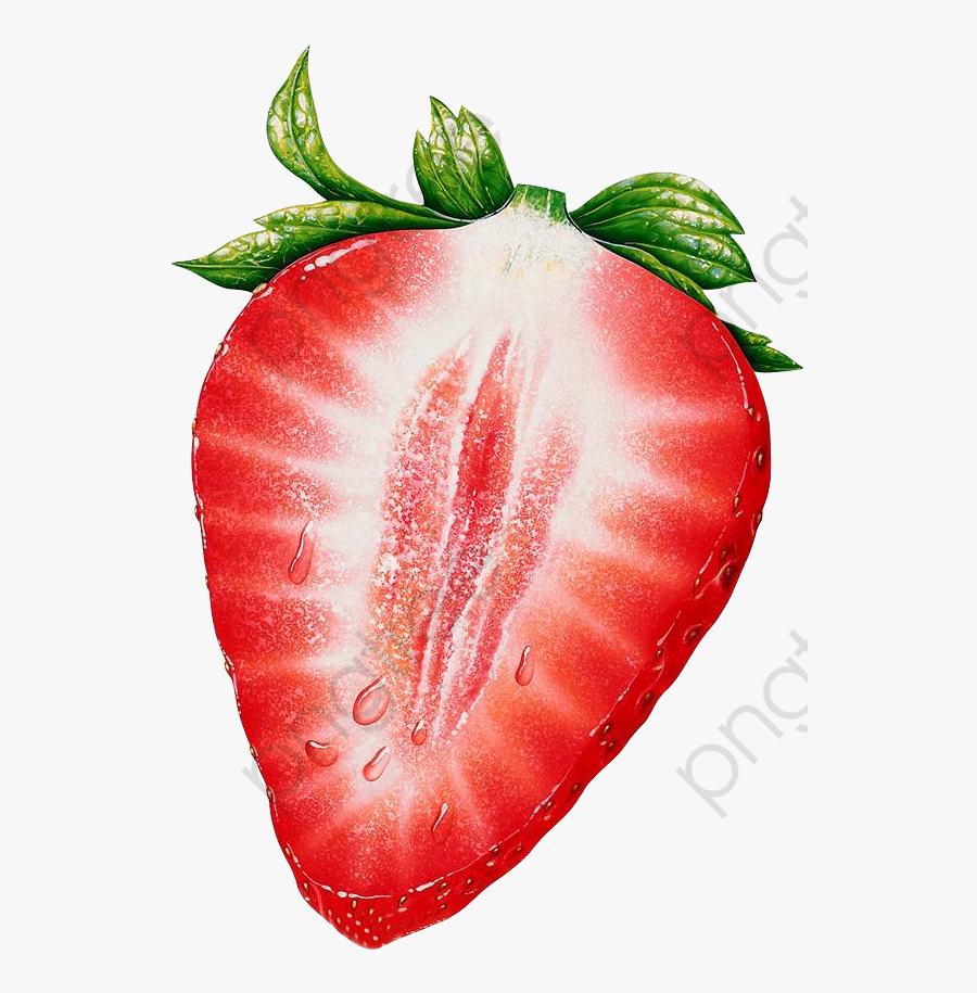 Fresa Cortada Por La Mitad , Transparent Cartoons - Cut In Half Strawberry Png, Transparent Clipart