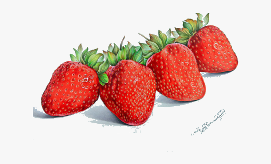 Drawn Strawberry Colour Tonal - Still Life Color Drawing, Transparent Clipart