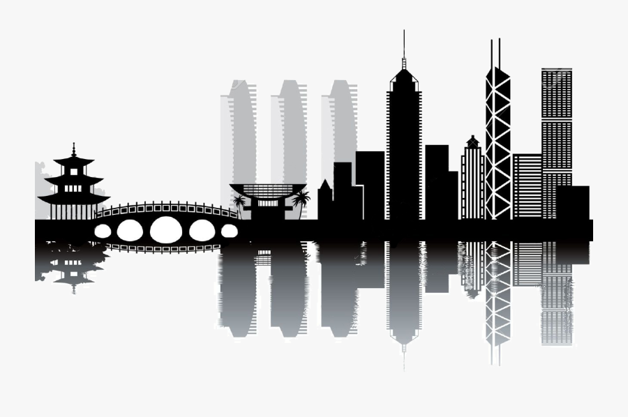 Hong Kong Skyline Silhouette - International Financial Management Eighth Edition, Transparent Clipart