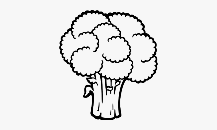 Broccoli Clipart Cute - Black And White Broccoli Clip Art, Transparent Clipart