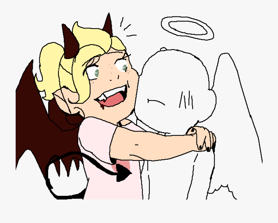 Devil And Angel By Whaleofatime - Cartoon, Transparent Clipart