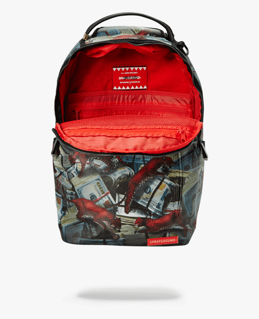 Transparent Money Roll Png - Sprayground Backpack Red Leopard Money, Transparent Clipart