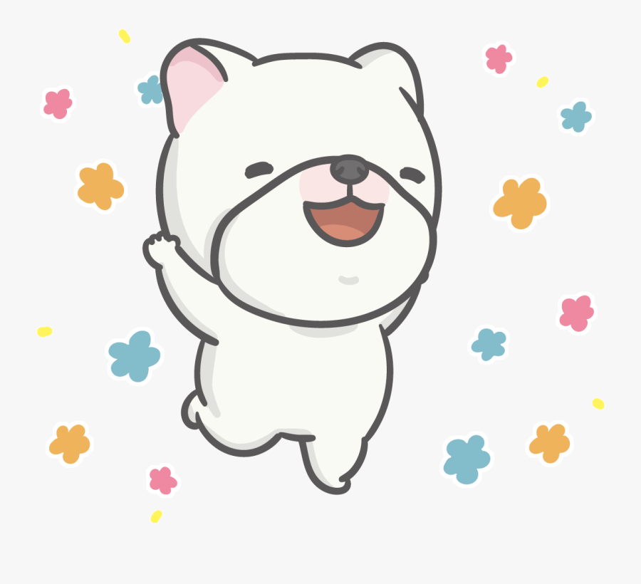 French Bulldog Love Sticker By Hi John - Cartoon, Transparent Clipart