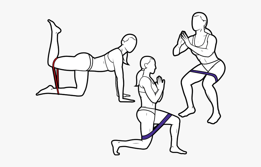 Extra Thick Resistance Loops For The Ultimate Booty - Line Art, Transparent Clipart