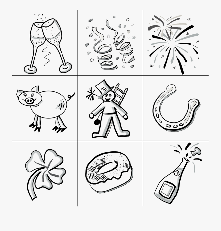 New Year's Doodles, Transparent Clipart