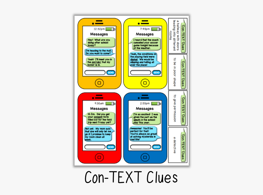 Context Clues Text Messages, Transparent Clipart