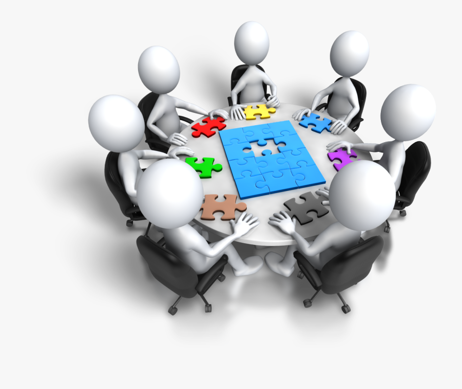 Group Meeting Puzzle Final - Round Table Meeting Png, Transparent Clipart