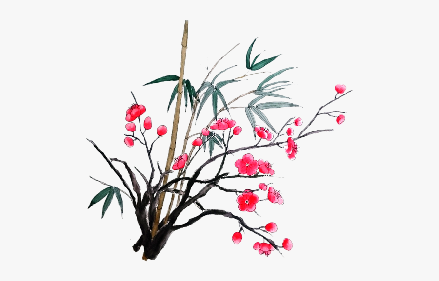 Plum Flower And Bamboo, Transparent Clipart