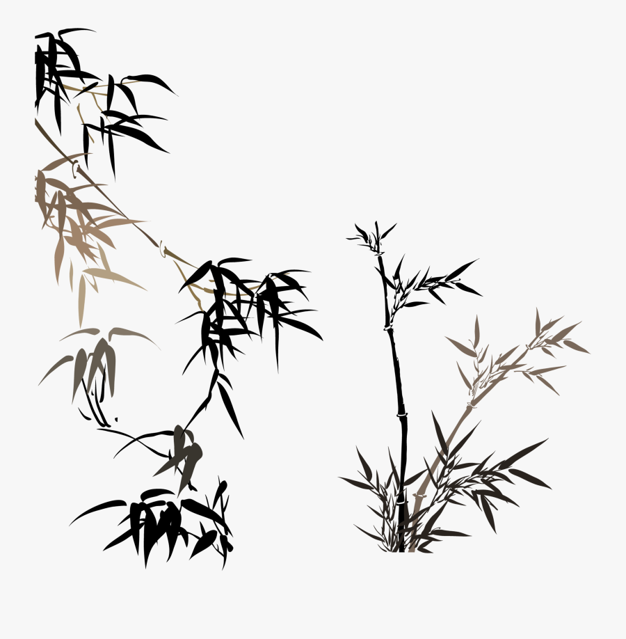 Picture Royalty Free Library Four Gentlemen Bamboo - Black Bamboo Wall Painting, Transparent Clipart