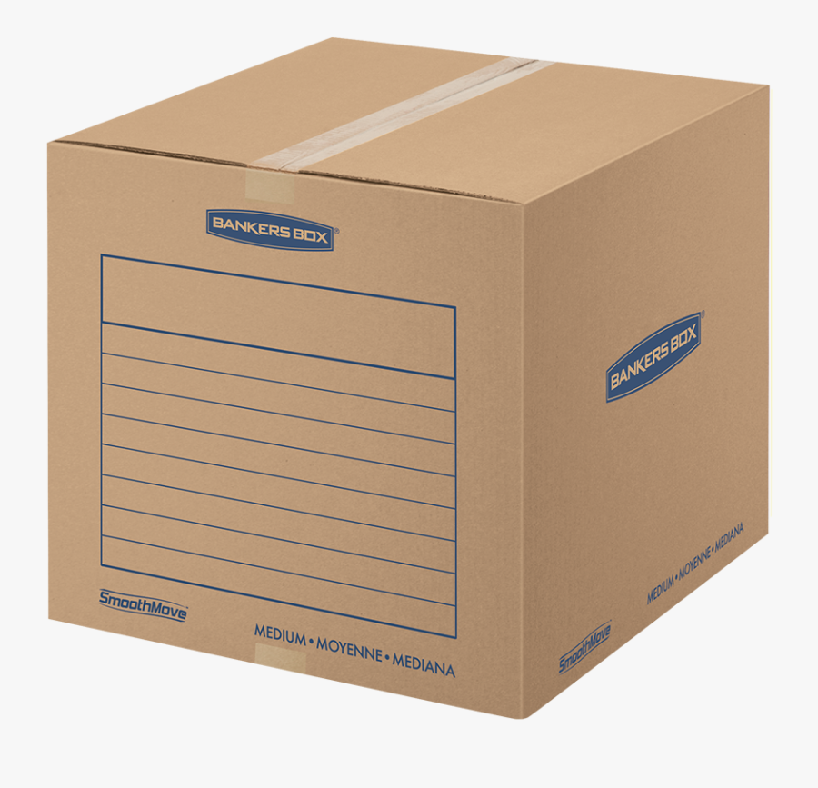 Transparent Moving Boxes Clipart - Medium Bankers Box, Transparent Clipart