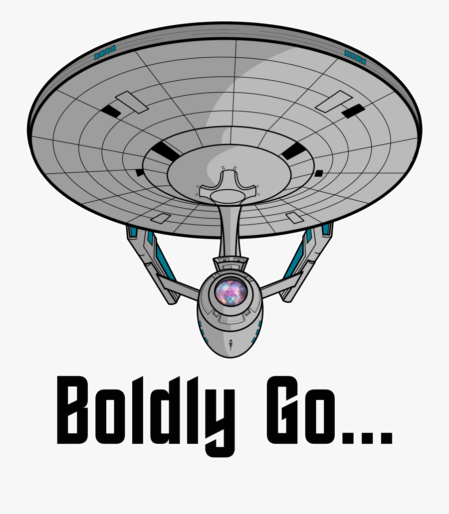 Starship Enterprise Uss Enterprise Star Trek Drawing - Star Trek Boldly Go Enterprise, Transparent Clipart