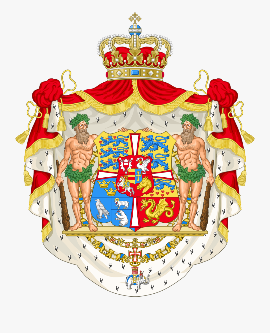 Danish Royal Coat Of Arms, 8 Lions A Polar Bear, Ram,, Transparent Clipart