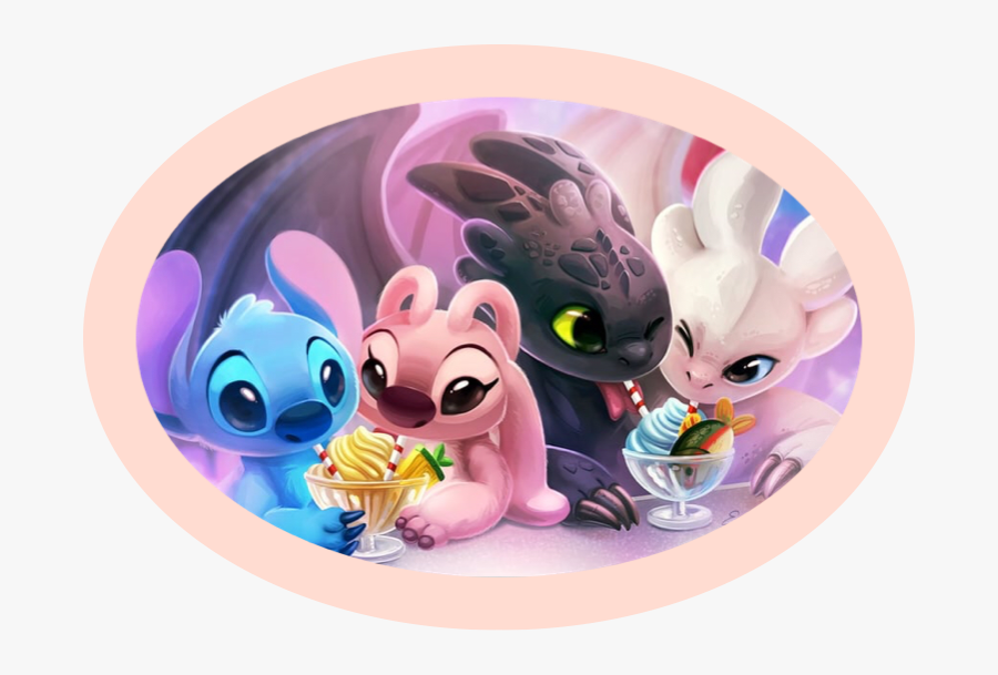 #cute #love #disney #stitch #angel #toothless #lightfury - Stitch And Angel Toothless And Light Fury, Transparent Clipart