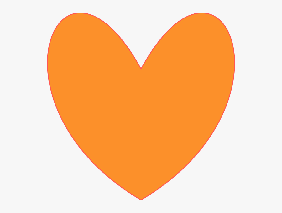 Orange Heart Transparent Background, Transparent Clipart