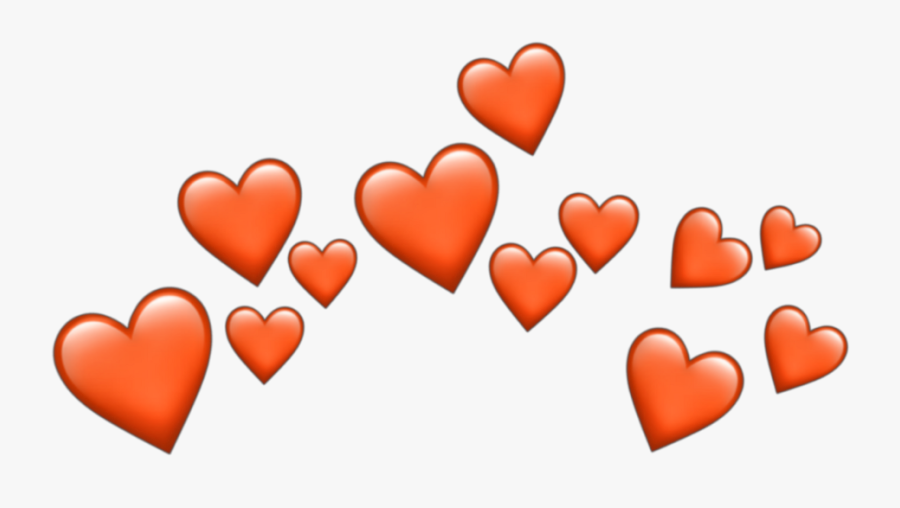 #orange #heart #hearts #emoji #emojis #heartemoji #hearthemojis - Heart Crown Png, Transparent Clipart
