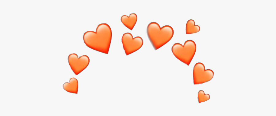 #orange #heart #crown #heartcrown #sticker #random - Iphone Red Heart Emoji Png, Transparent Clipart